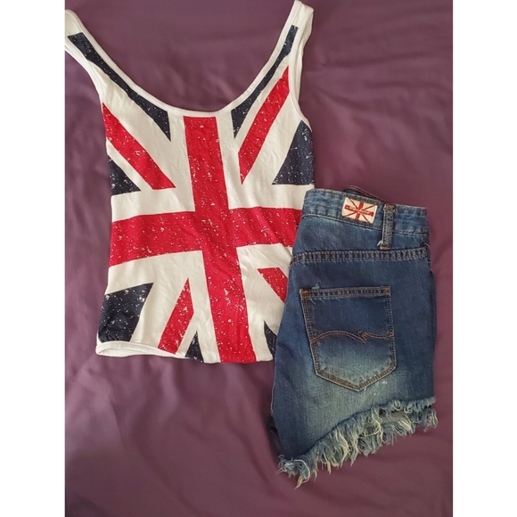 2 for $15 ~ Bodysuit + Denim shorts - Picture 1 of 11